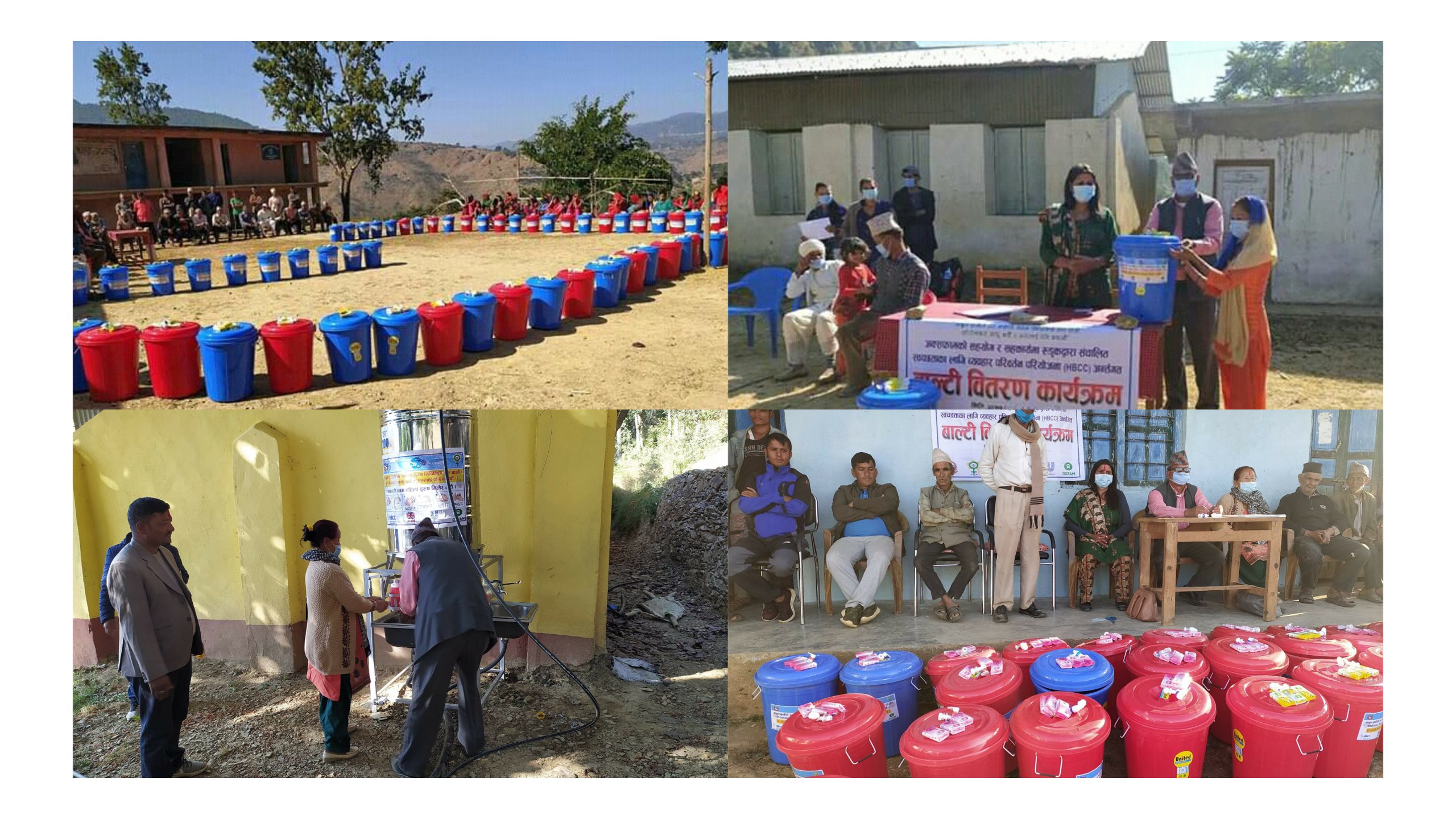 रुडुकद्वारा ग्रामीण बस्तीमा हातधुने स्टेशन जडानसहित साबुन बाल्टी बितरण