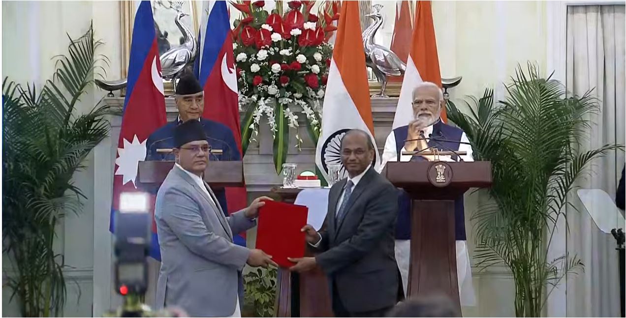 नेपाल र भारतबीच चार वटा सम्झौतामा हस्ताक्षर